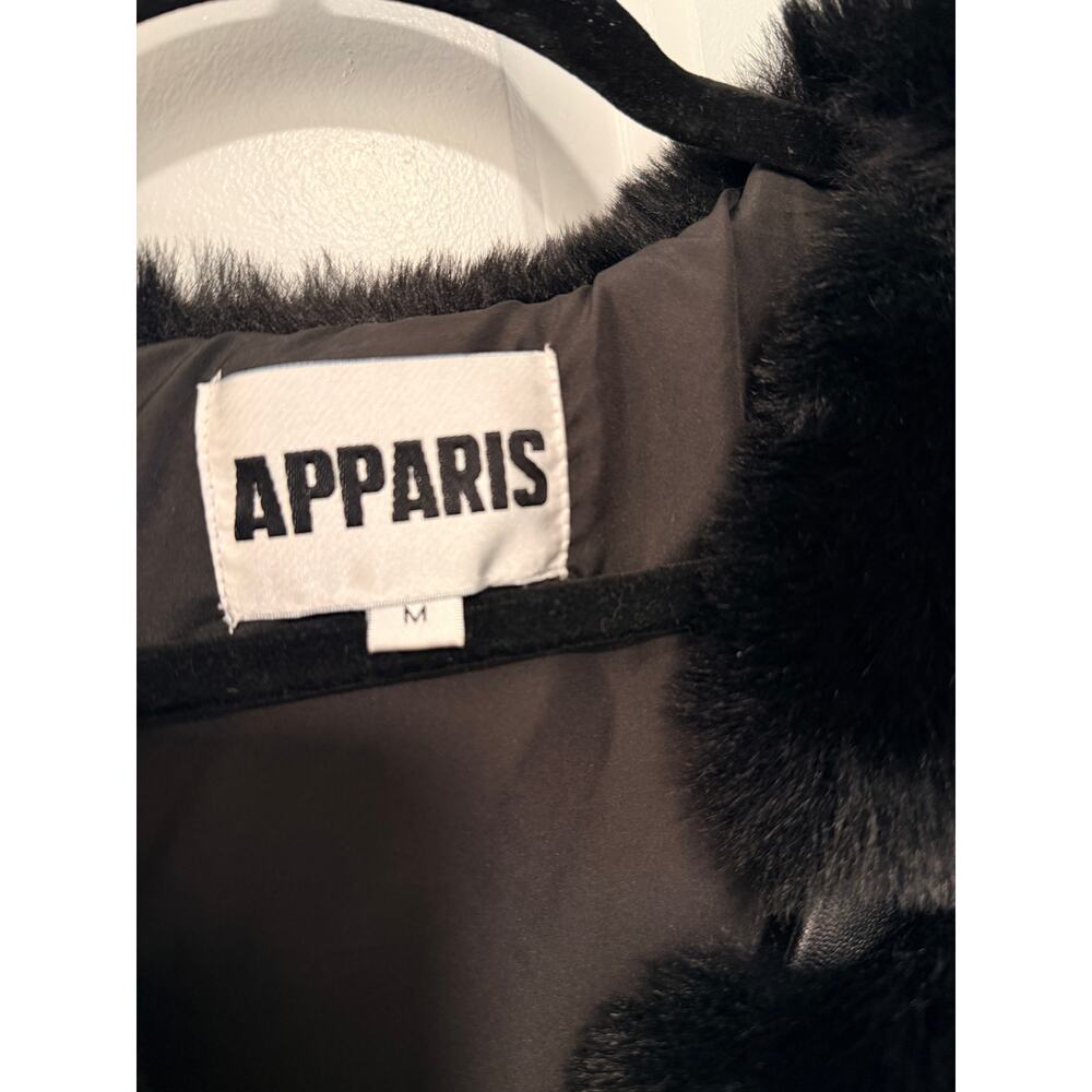 Anthropologie x Apparis L Mink Maya Faux Fur Vest $395 Long Coat Black NEW! - Picture 7 of 11